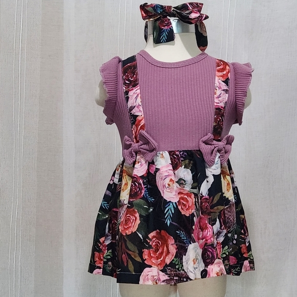 Baby Girl floral Dress with headband. Size 12-18M - Picture 11 of 13
